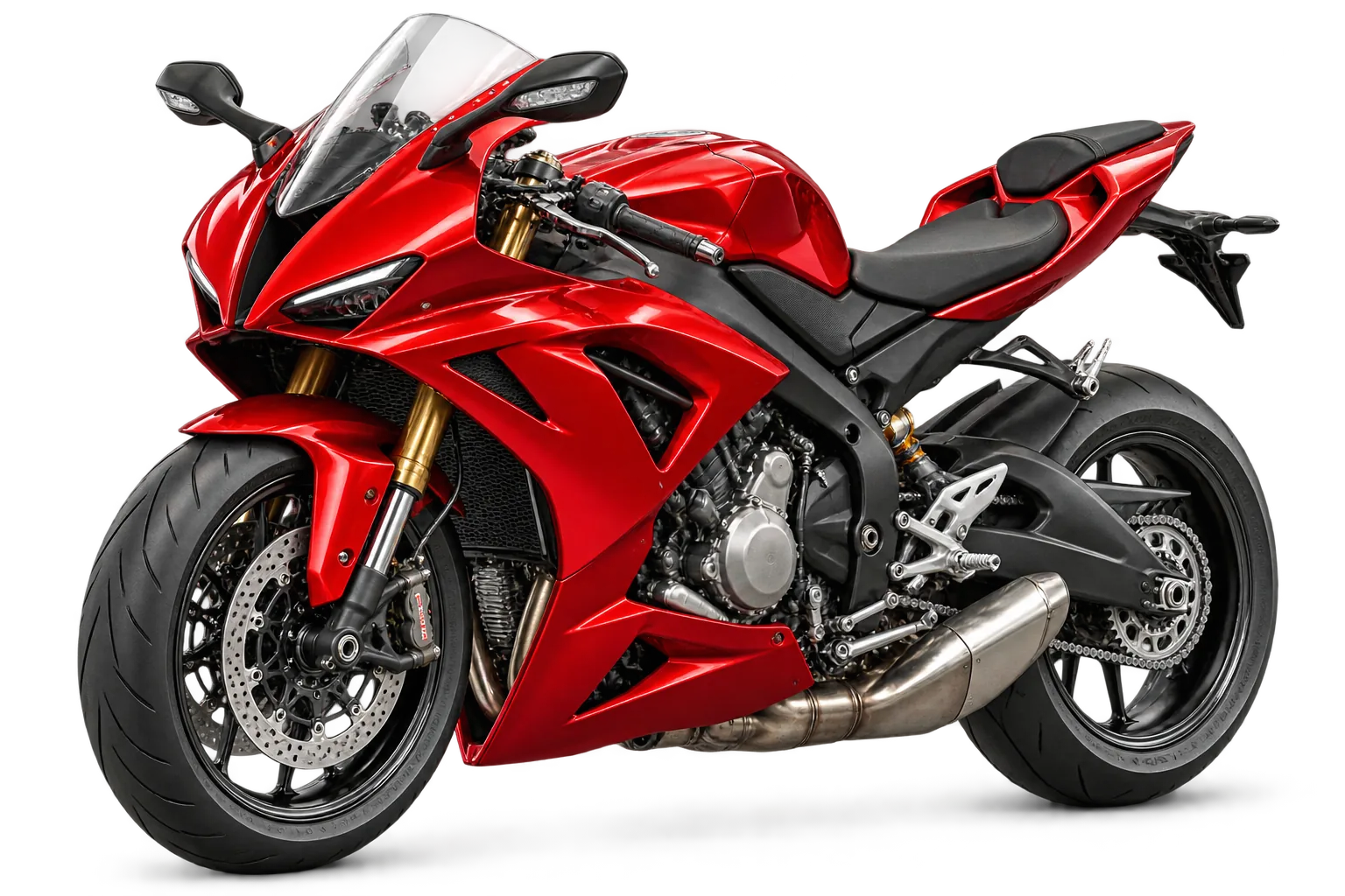 Red sports motorcycle, 3D illustration for XADO Red Boost