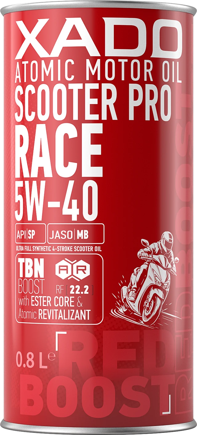 XADO Red Boost Scooter Pro Race 5W40, 0.8-litre can
