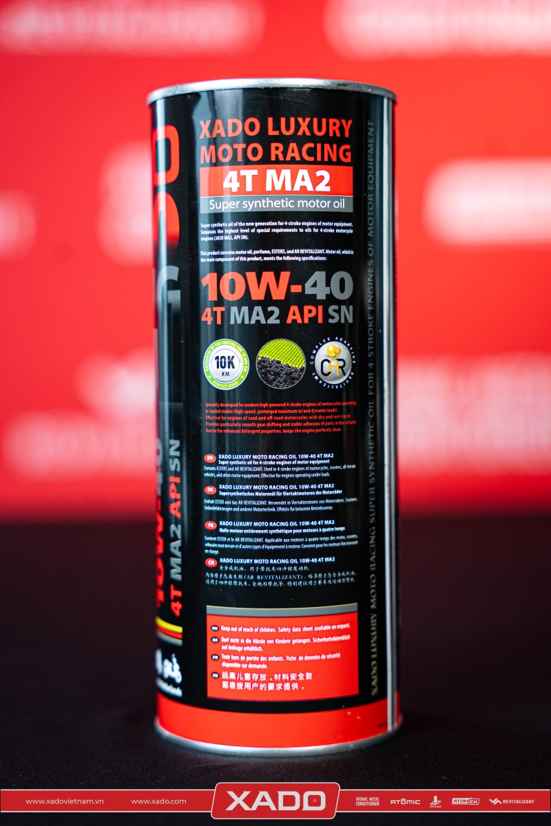 XADO Luxury Moto Racing Oil 10W40 4T MA2 (Upgrade Version 2025) 3 xado racing 10w40 upgrade version 2025 3 2