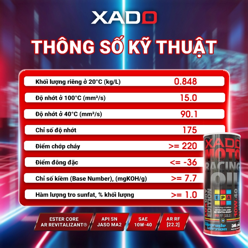 XADO Luxury Moto Racing Oil 10W40 4T MA2 (Upgrade Version 2025) 5 xado racing 10w40 upgrade version 2025 3 4