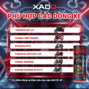 XADO Luxury Moto Racing Oil 10W40 4T MA2 (Upgrade Version 2025) 11 xado racing 10w40 upgrade version 2025 3 6