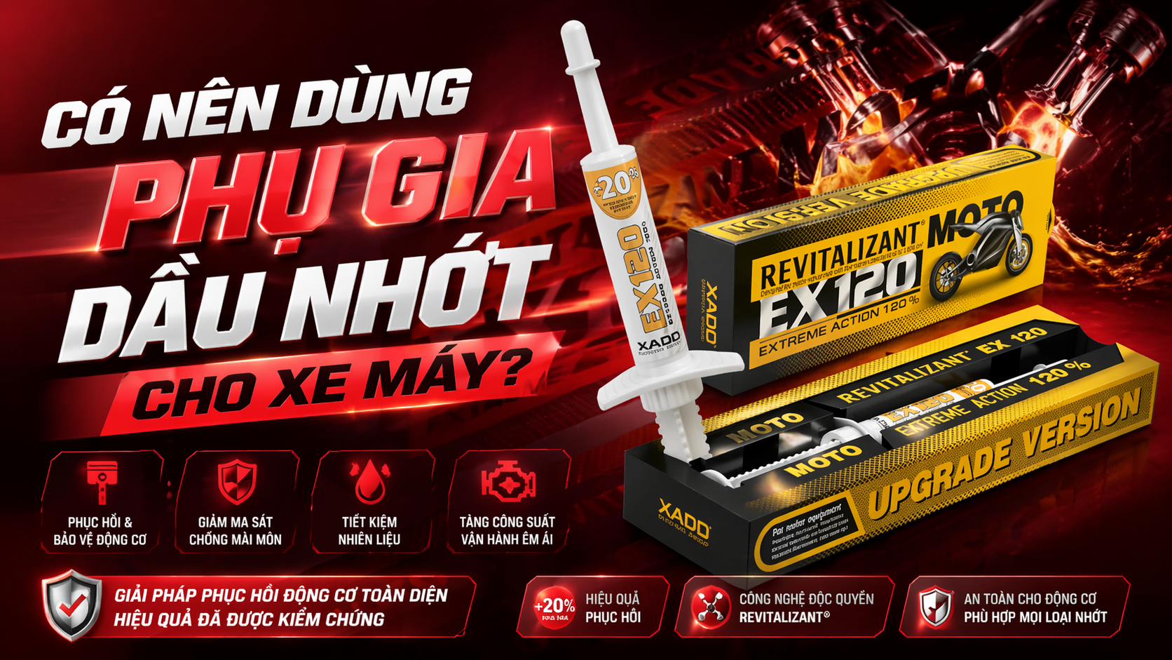 co nen dung phu gia dong co cho xe may