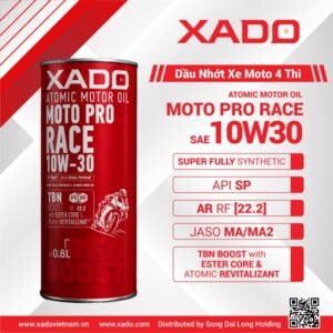 Motor oil XADO Atomic Oil 10W30 4T MA2 Moto Pro Race RED BOOST 0.8L