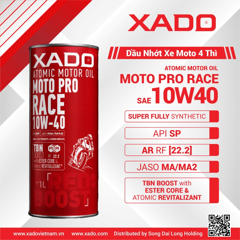 Motor oil XADO Atomic Oil 10W40 4T MA2 Moto Pro Race RED BOOST 0.8L 1 RedBoost Moto Pro Race 10W40 0.8l