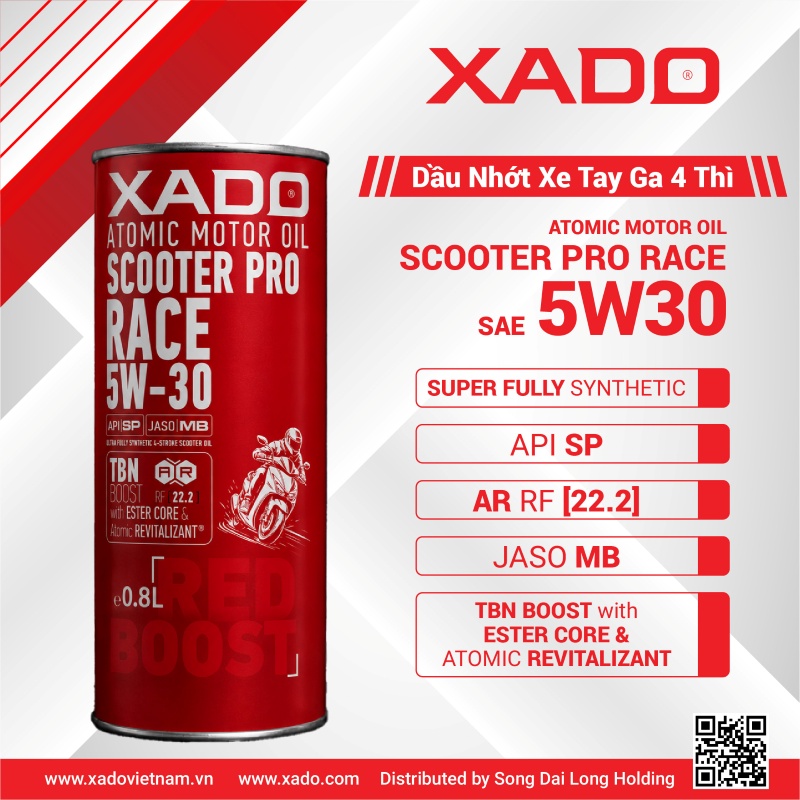 XADO RED BOOST Scooter Pro Race 5W30 4T 0.8L 1 RedBoost Scooter Pro Race 5W30