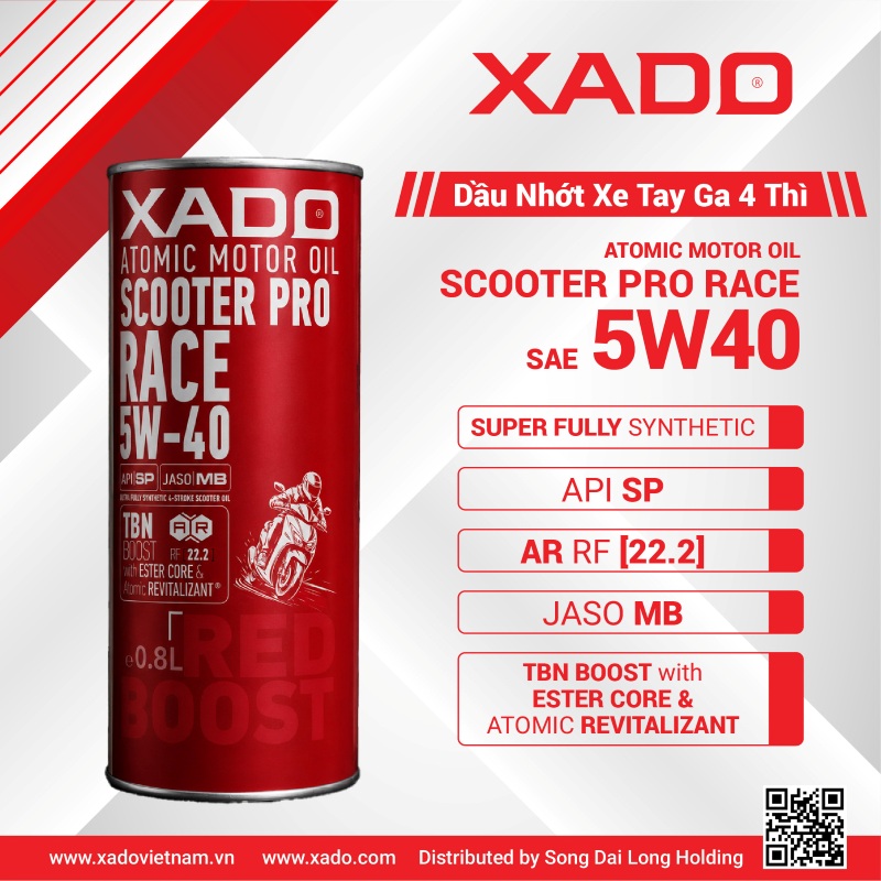 XADO RED BOOST Scooter Pro Race 5W40 4T 0.8L 1 RedBoost Scooter Pro Race 5W40 0.8L