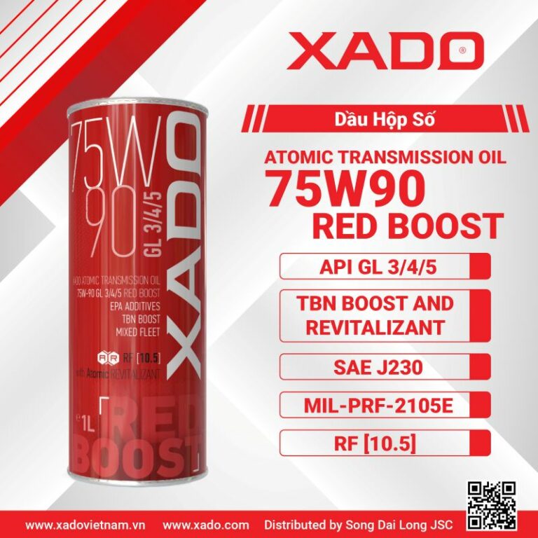XADO RED BOOST Transmission 75W90 GL 3/4/5 1L 1 XADO TRANSMISSION OIL 75W90 RED BOOST