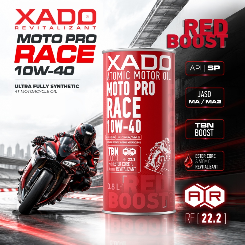 XADO RED BOOST Moto Pro Race 10W40 4T 0.8L 2 XADO RED BOOST Moto Pro Race 10W40 4T 0.8L
