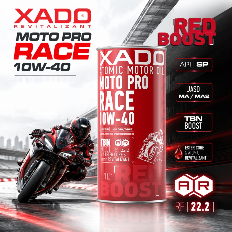 XADO RED BOOST Moto Pro Race 10W40 4T 1L 2 xado red boost moto pro race 10w40 4t 1l 24 1