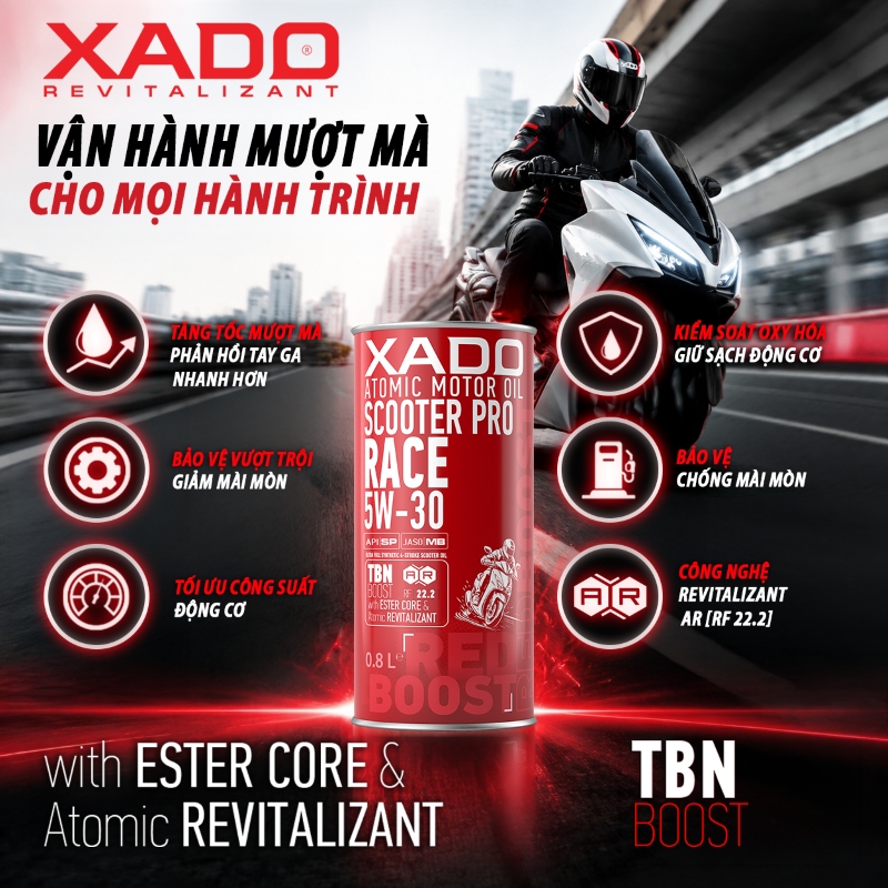 XADO RED BOOST Scooter Pro Race 5W30 4T 0.8L 5 xado red boost scooter pro race 5w30 4t 24 3